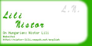 lili nistor business card